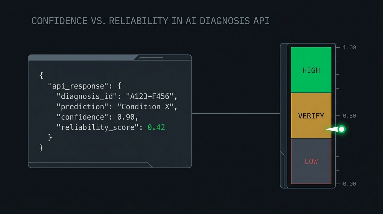 API response JSON showing confidence and reliability_score values